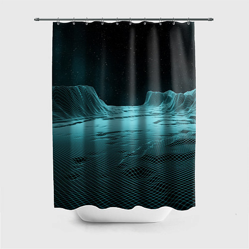 Шторка для ванной Space landscape - vaporwave / 3D-принт – фото 1