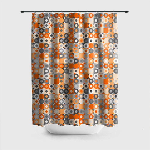 Шторка для ванной Узор с кружками / 3D-принт – фото 1
