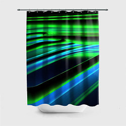 Шторка для душа Green black abstract, цвет: 3D-принт