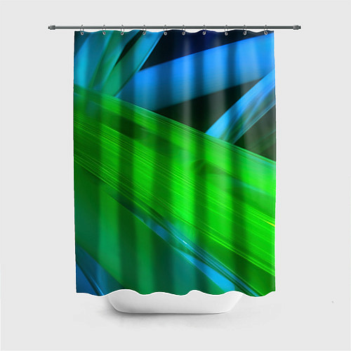 Шторка для ванной Blue green abstract / 3D-принт – фото 1