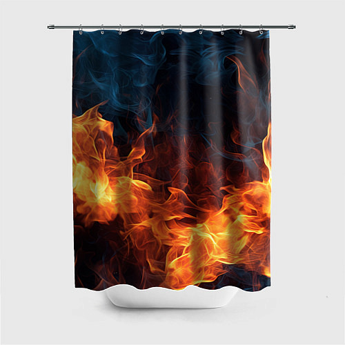 Шторка для ванной Fire black background / 3D-принт – фото 1