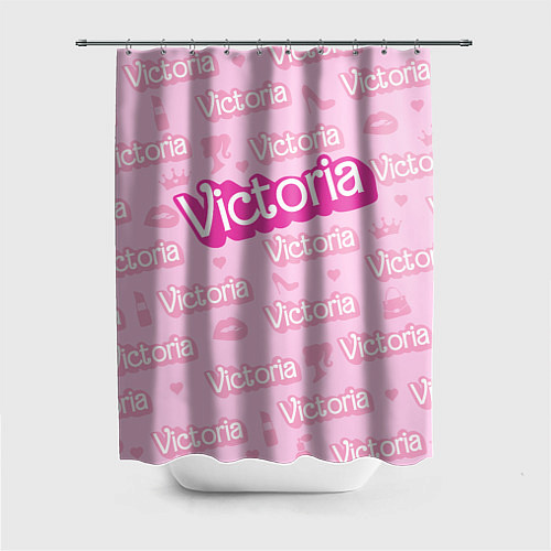 Шторка для ванной Виктория - паттерн Барби розовый / 3D-принт – фото 1