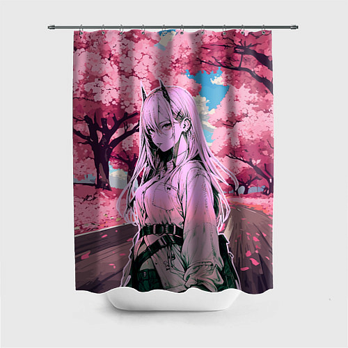 Шторка для ванной Пауэр - Человек бензопила / 3D-принт – фото 1