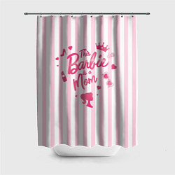 Шторка для ванной Эта барби - мама: розово-белая полоска