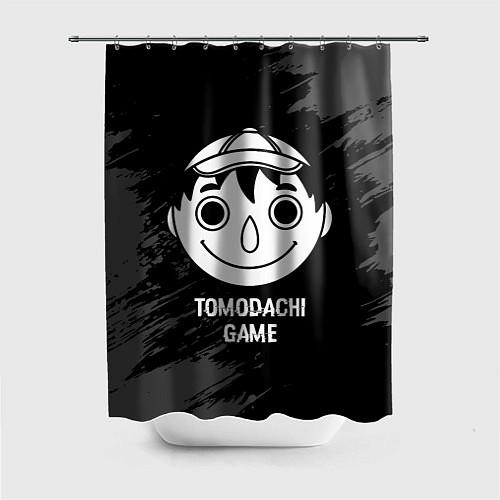 Шторка для ванной Tomodachi Game glitch на темном фоне / 3D-принт – фото 1