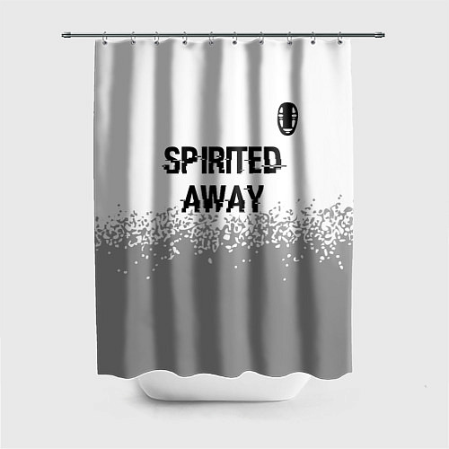 Шторка для ванной Spirited Away glitch на светлом фоне: символ сверх / 3D-принт – фото 1