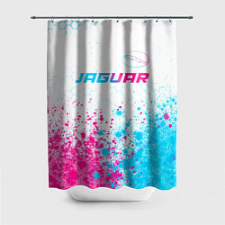 Шторка для ванной Jaguar neon gradient style: символ сверху