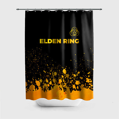 Шторка для ванной Elden Ring - gold gradient: символ сверху / 3D-принт – фото 1