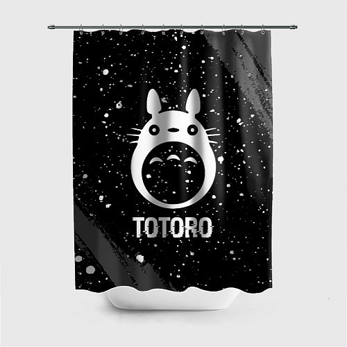 Шторка для ванной Totoro glitch на темном фоне / 3D-принт – фото 1