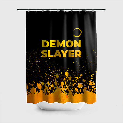 Шторка для ванной Demon Slayer - gold gradient: символ сверху / 3D-принт – фото 1