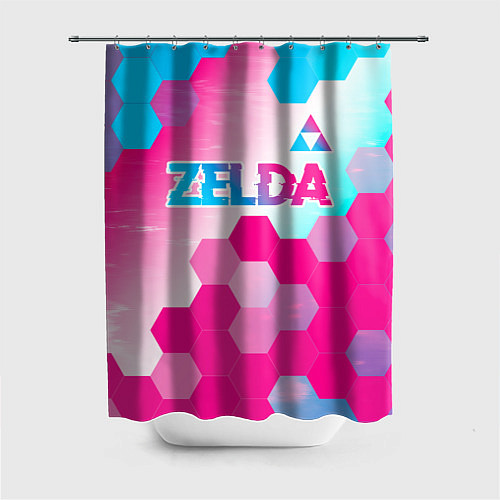 Шторка для ванной Zelda neon gradient style: символ сверху / 3D-принт – фото 1