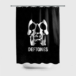 Шторка для душа Deftones glitch на темном фоне, цвет: 3D-принт