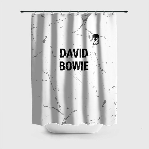 Шторка для ванной David Bowie glitch на светлом фоне: символ сверху / 3D-принт – фото 1