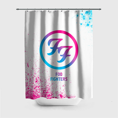 Шторка для ванной Foo Fighters neon gradient style / 3D-принт – фото 1