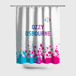 Шторка для ванной Ozzy Osbourne neon gradient style: символ сверху