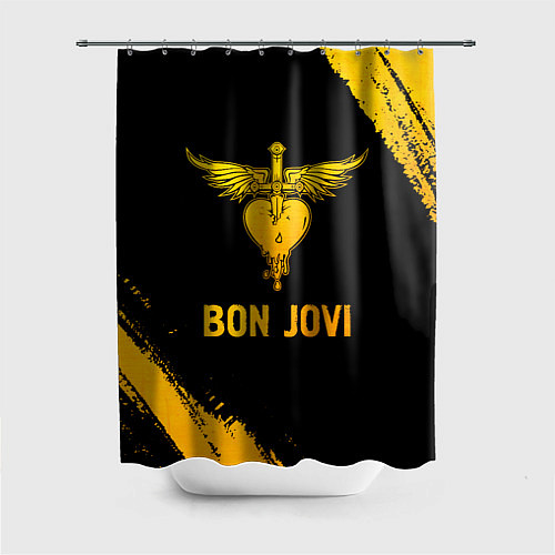 Шторка для ванной Bon Jovi - gold gradient / 3D-принт – фото 1