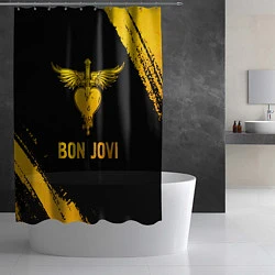 Шторка для душа Bon Jovi - gold gradient, цвет: 3D-принт — фото 2