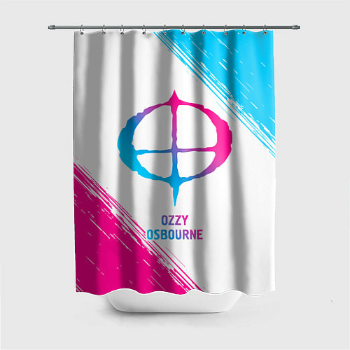Шторка для ванной Ozzy Osbourne neon gradient style / 3D-принт – фото 1