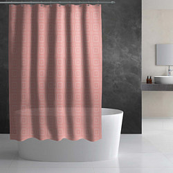 Шторка для душа Бледно-розовый с квадратиками, цвет: 3D-принт — фото 2