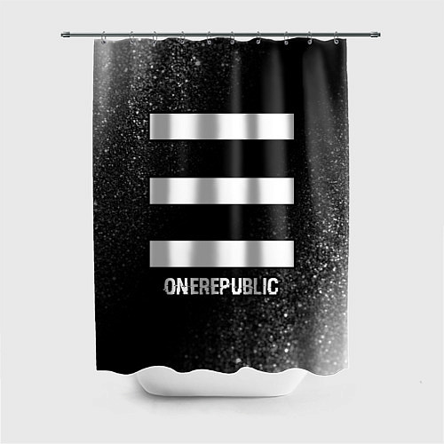 Шторка для ванной OneRepublic glitch на темном фоне / 3D-принт – фото 1
