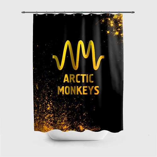 Шторка для ванной Arctic Monkeys - gold gradient / 3D-принт – фото 1