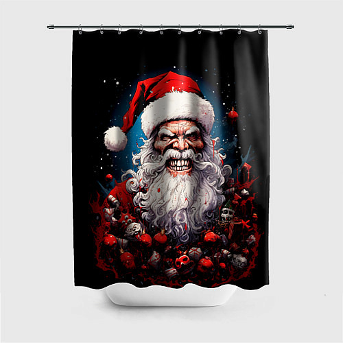 Шторка для ванной Страшный Санта Клаус / 3D-принт – фото 1