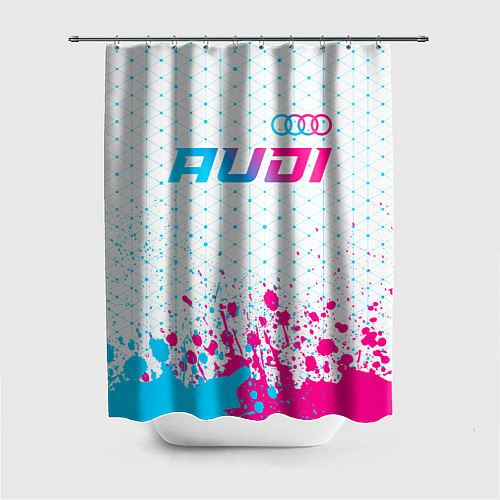 Шторка для ванной Audi neon gradient style: символ сверху / 3D-принт – фото 1