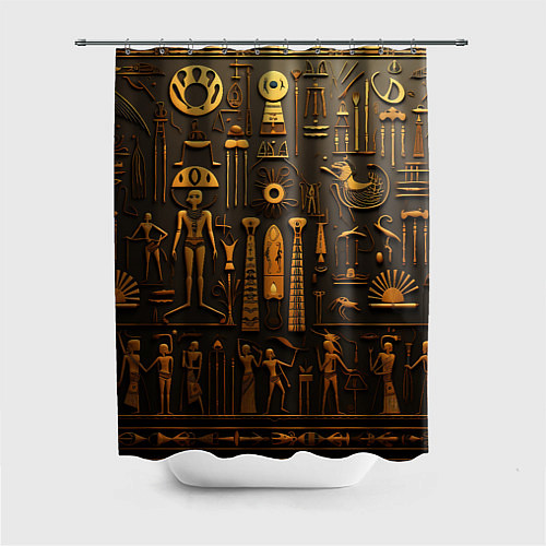 Шторка для ванной Арт в стиле египетских письмен / 3D-принт – фото 1