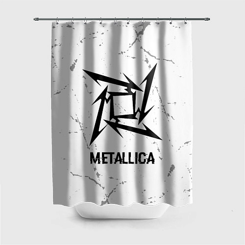 Шторка для ванной Metallica glitch на светлом фоне / 3D-принт – фото 1