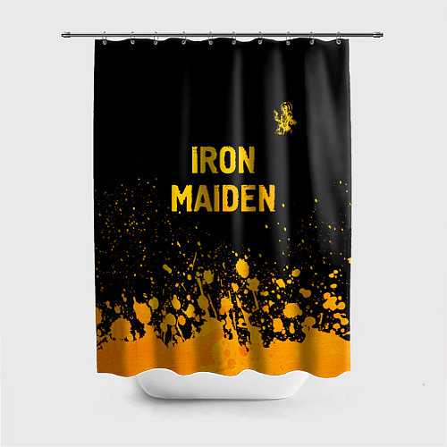 Шторка для ванной Iron Maiden - gold gradient: символ сверху / 3D-принт – фото 1