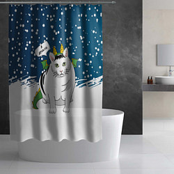 Шторка для душа Я дракон - кот, цвет: 3D-принт — фото 2