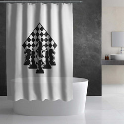Шторка для душа Шахматная доска и фигуры, цвет: 3D-принт — фото 2