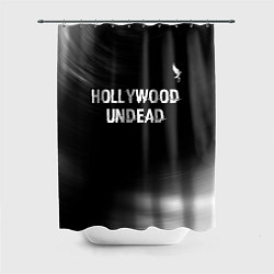 Шторка для ванной Hollywood Undead glitch на темном фоне посередине