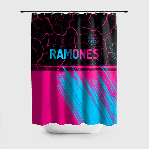 Шторка для ванной Ramones - neon gradient посередине / 3D-принт – фото 1