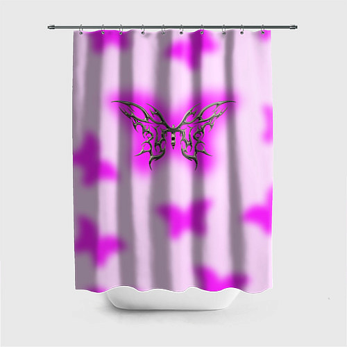 Шторка для ванной Y2K purple butterfly / 3D-принт – фото 1