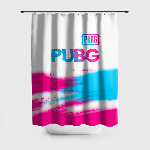 Шторка для ванной PUBG neon gradient style посередине / 3D-принт – фото 1