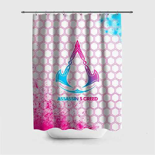 Шторка для ванной Assassins Creed neon gradient style / 3D-принт – фото 1