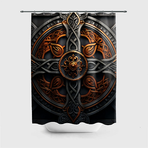 Шторка для ванной Орнамент в викингском стиле / 3D-принт – фото 1