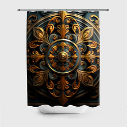 Шторка для ванной Круглый орнамент в викингском стиле