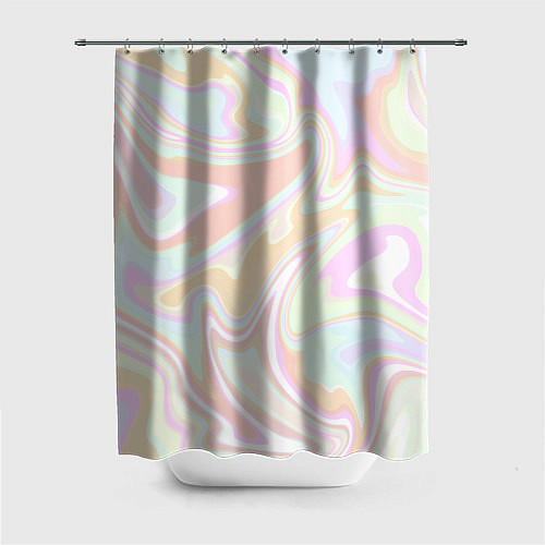 Шторка для ванной Бледные разлитые краски абстракция / 3D-принт – фото 1
