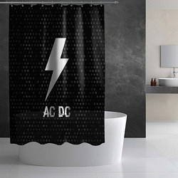 Шторка для душа AC DC glitch на темном фоне, цвет: 3D-принт — фото 2