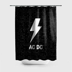 Шторка для ванной AC DC glitch на темном фоне