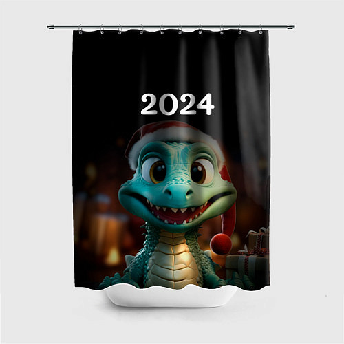 Шторка для ванной Дракон символ года 2024 / 3D-принт – фото 1
