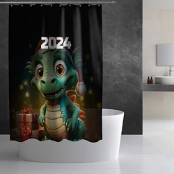 Шторка для душа Милый дракон 2024 символ года, цвет: 3D-принт — фото 2