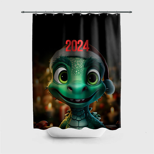 Шторка для ванной Новогодний дракон / 3D-принт – фото 1