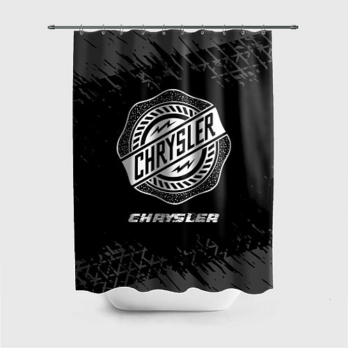 Шторка для ванной Chrysler speed на темном фоне со следами шин / 3D-принт – фото 1