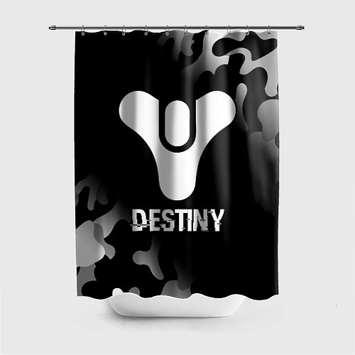Шторка для ванной Destiny glitch на темном фоне / 3D-принт – фото 1