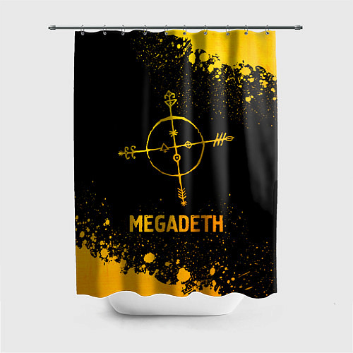 Шторка для ванной Megadeth - gold gradient / 3D-принт – фото 1