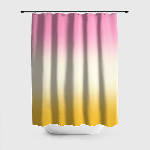 Шторка для ванной Розовый бежевый желтый градиент / 3D-принт – фото 1