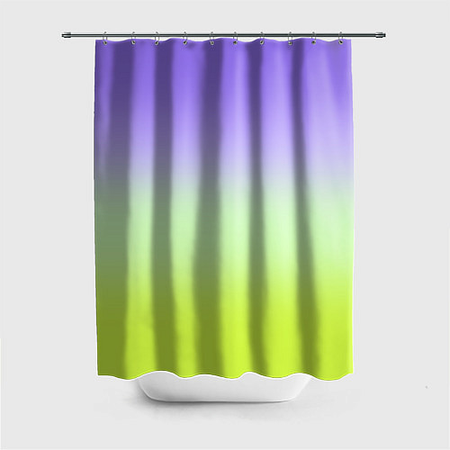 Шторка для ванной Фиолетовый мятный и желто-зеленый градиент / 3D-принт – фото 1